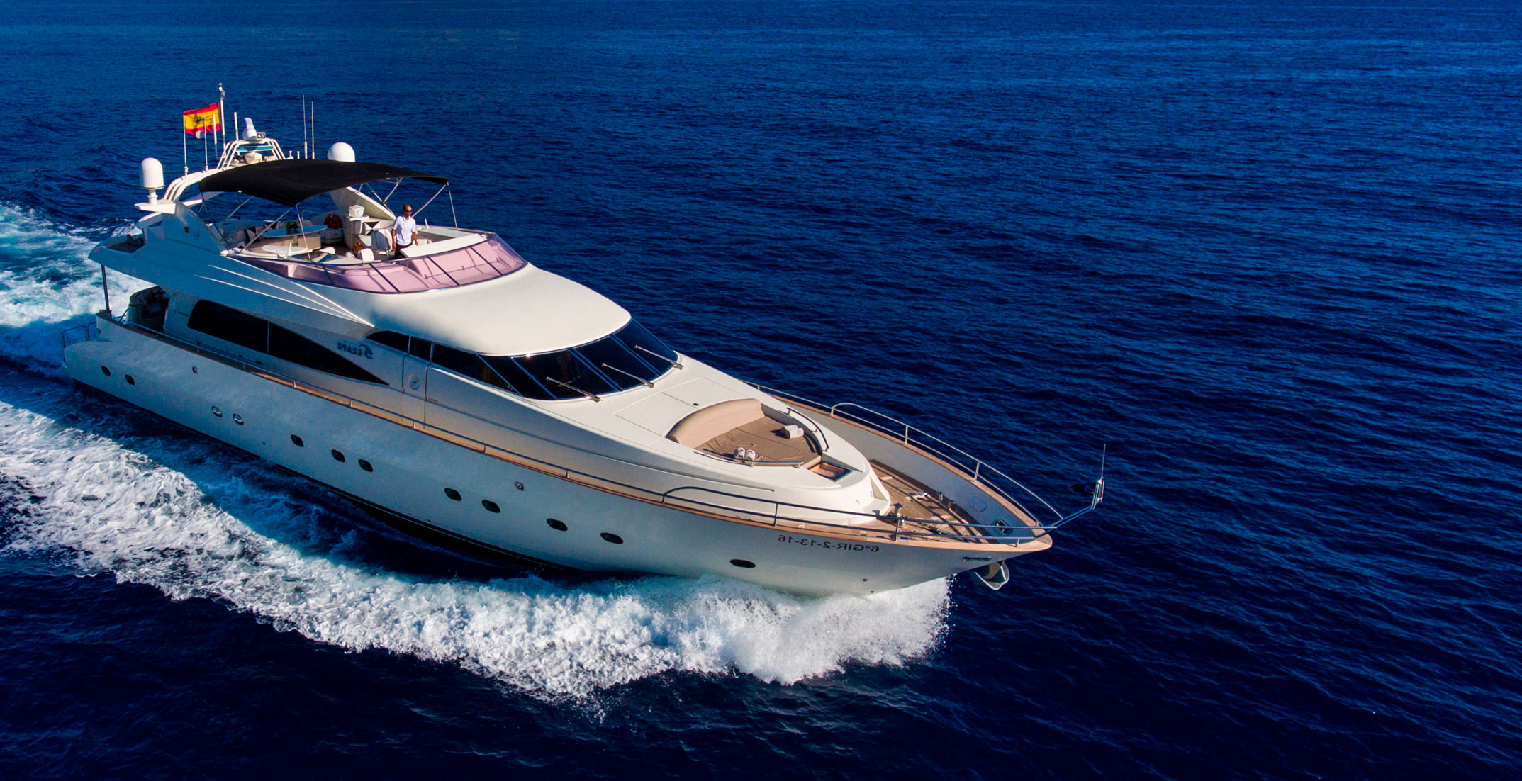 A motor luxury yacht in Ibiza