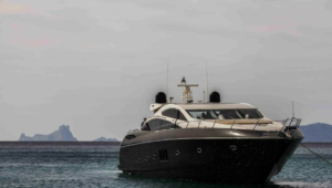 Luxury Motor Yacht Anchored in Ibiza
